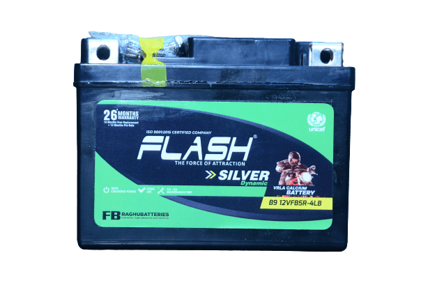 Flash Silver Dynamic B9 12VFB5R-4LB VRLA Motorcycle Battery